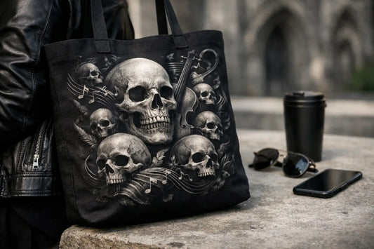 Symphony of Skulls Tote for Gothic Everyday Carry